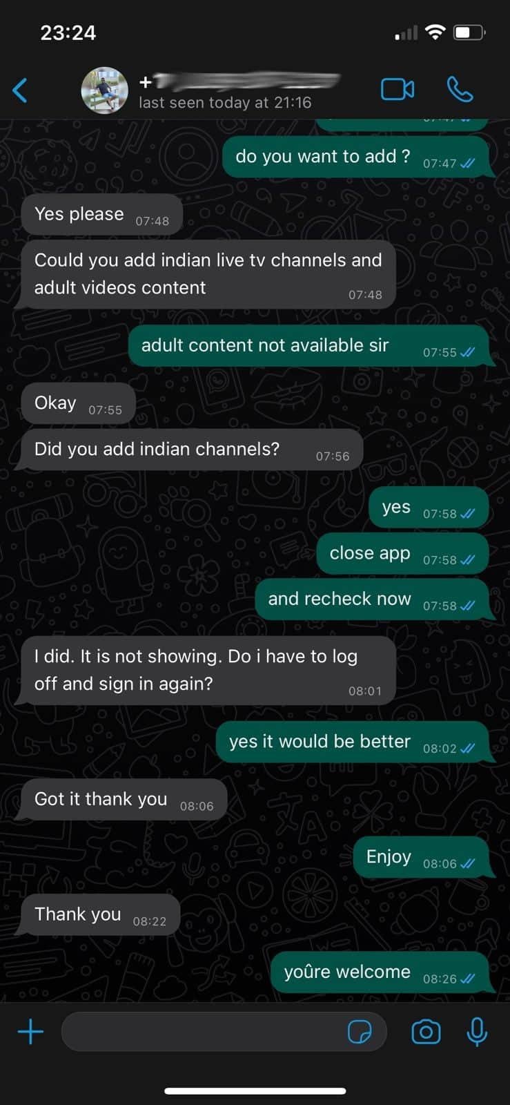 Positive experience with TV streaming service